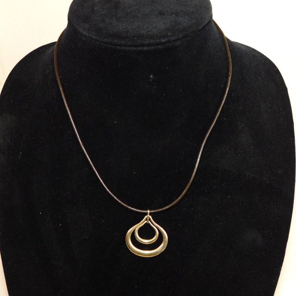 Fossil Leather Cord Necklace With Pendant